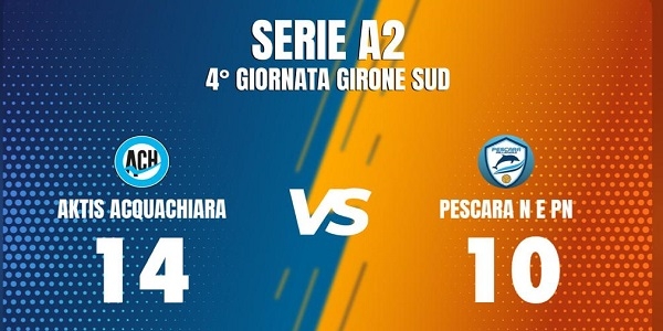 Pallanuoto: l’Aktis Acquachiara strappa applausi, Pescara battuto 14-10  