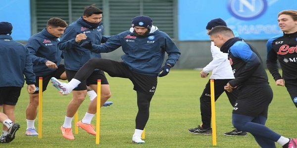 Castel Volturno: azzurri al lavoro, domenica match con la Roma