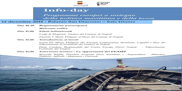 Info Day, il 12/12 l'evento promosso da D. Villani, Delegata al Mare del Comune di Napoli