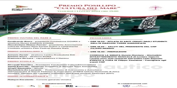 Napoli: meravigliosa serata per la V edizione del Premio Posillipo, Cultura del Mare