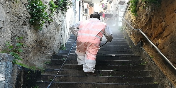 Napoli: Interventi di sanificazione effettuati oggi 24 marzo