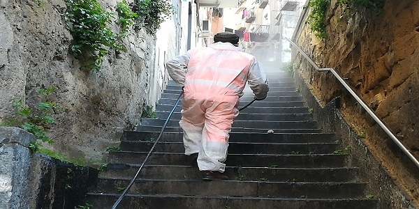 Napoli: Interventi di sanificazione effettuati oggi 24 marzo