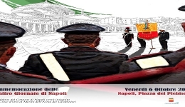 4 giornate di Napoli. Croce d'Oro al Merito dell'Arma dei CC al gonfalone del comune di Napoli