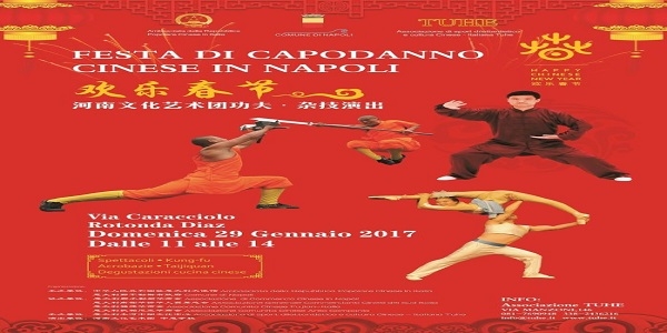Napoli: domenica capodanno cinese. Il Sindaco sarà alle ore 12 alla Rotonda Diaz.