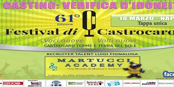 Musica: il Festival di Castrocaro fa tappa a Napoli, alla 'Martucci Academy'