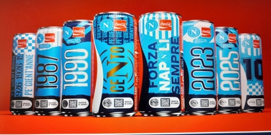 SSC Napoli e Coca-Cola celebrano il Centenario azzurro con otto lattine in edizione limitata