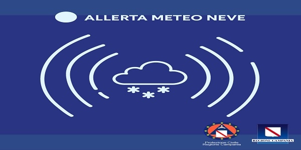 Campania: in arrivo neve a quote collinari. Allerta meteo gialla